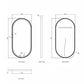 LED Noosa 900(H)x450(W) Black Metal Frame Tuffi Mirror