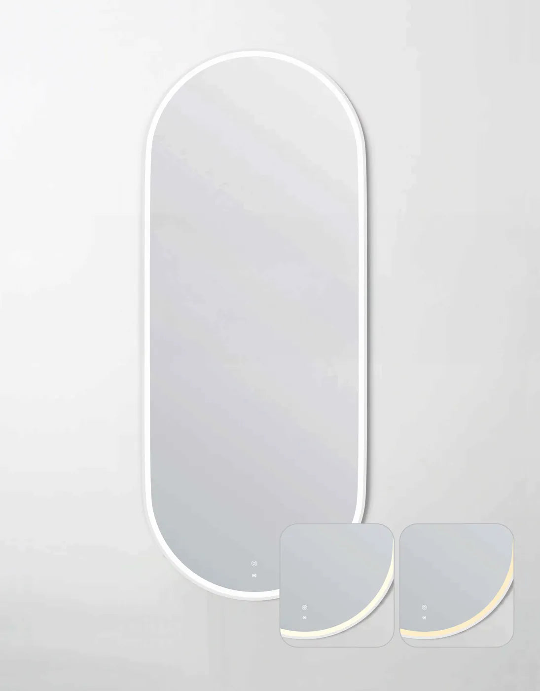 LED Noosa 1800(W)x750(H) White Metal Frame Mirror- Install Horizontal or Vertical