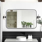 LED Newport 1200(W)x750(H) Black Metal Frame Tuffi Mirror- Install Horizontal or Vertical