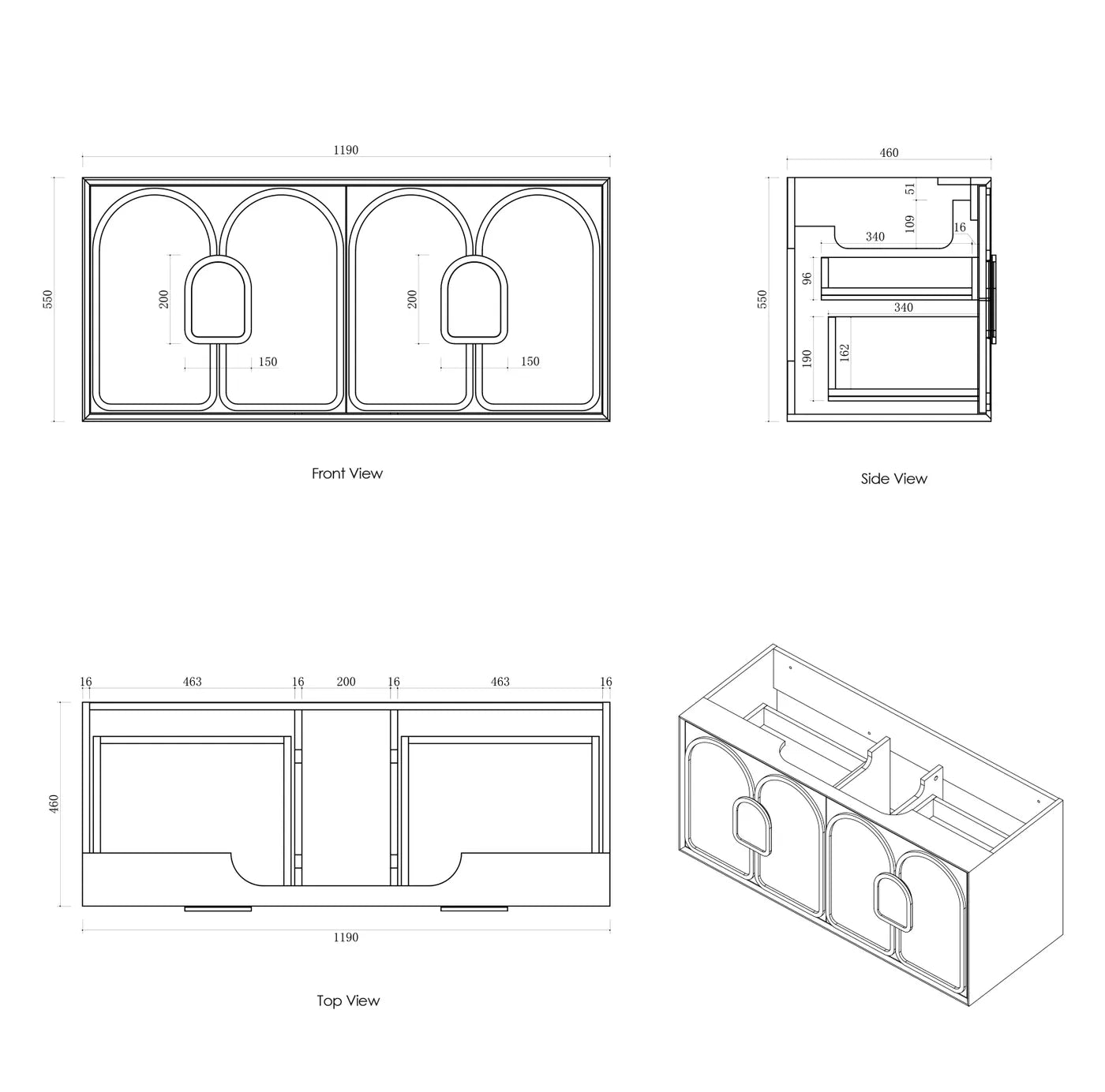 Laguna Mark II 1200mm Woodland Oak Wall Hung Vanity