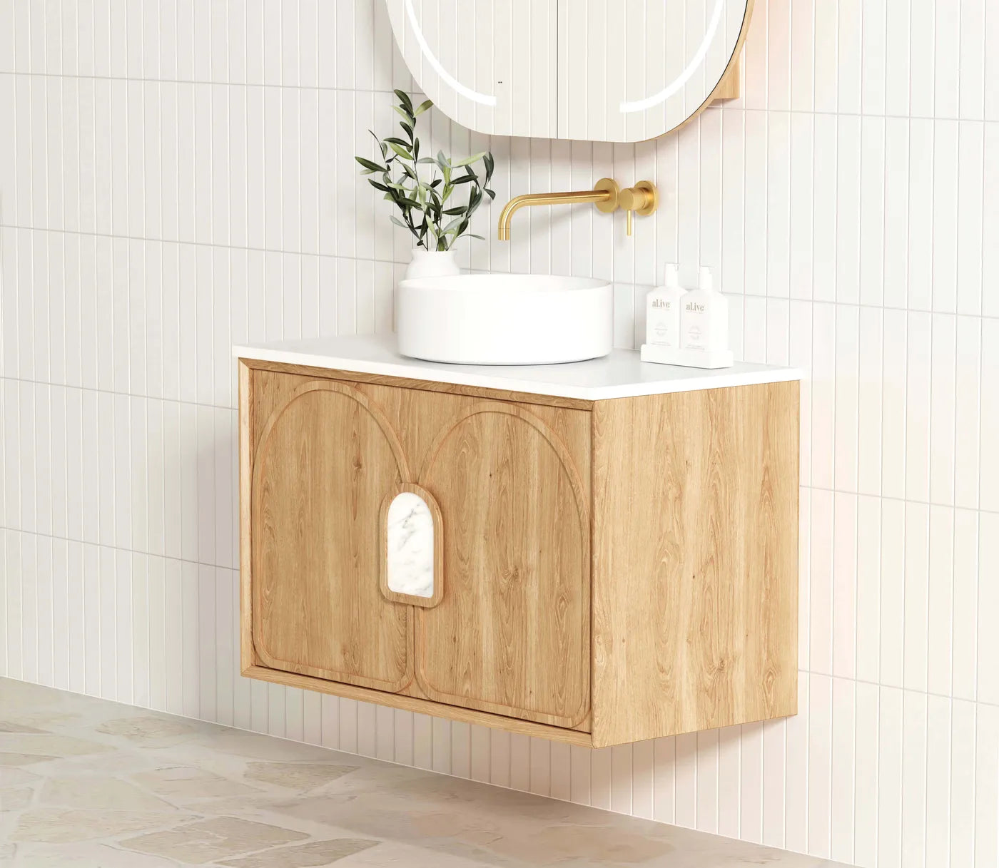 Laguna Mark II 900mm Woodland Oak Wall Hung Vanity