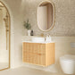 Byron Fluted 750mm Woodland Oak Wall Hung Vanity
