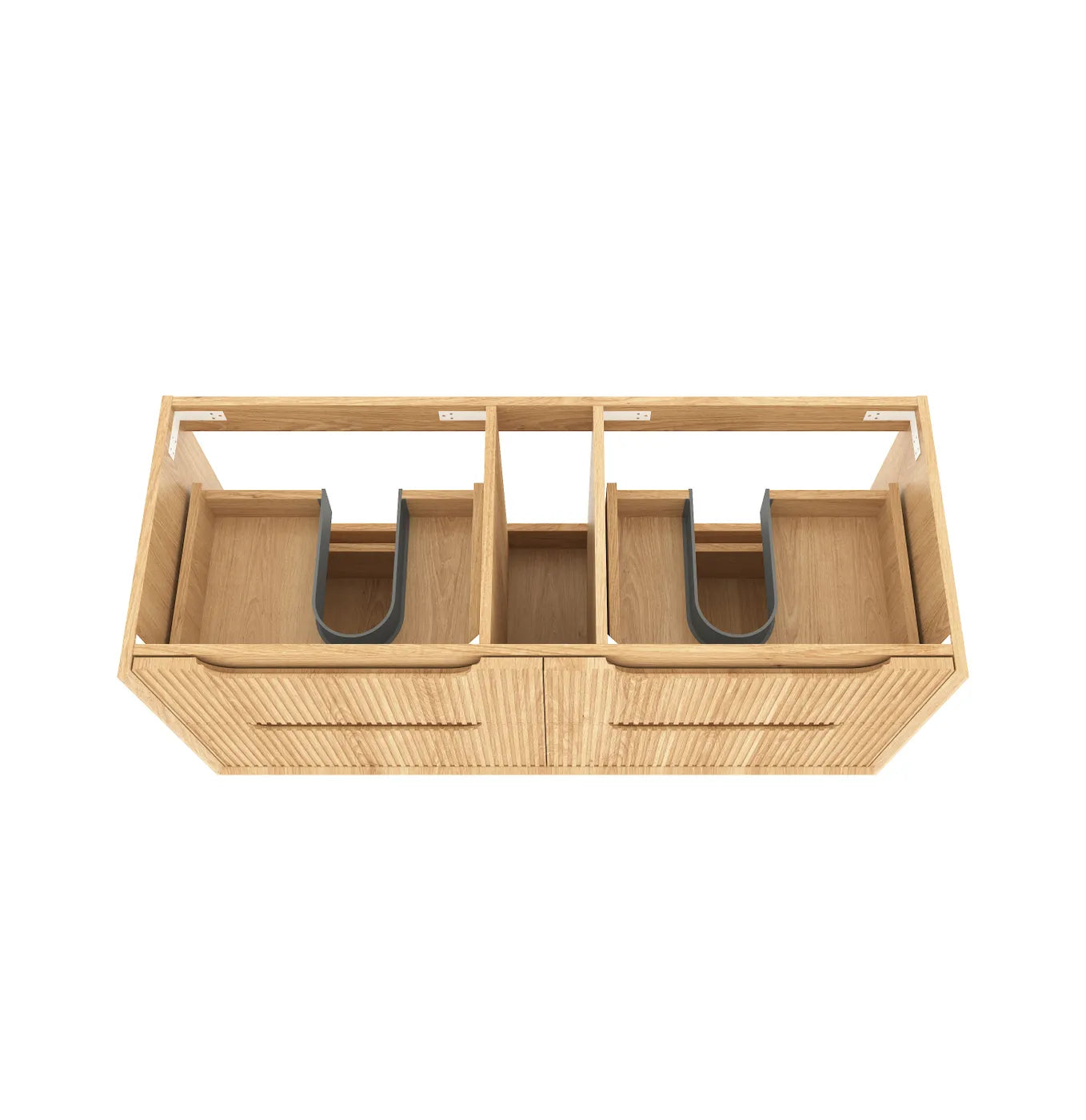 Byron Fluted 1200mm Woodland Oak Four Drawer Wall Hung Vanity