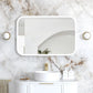 LED Newport 900(H)x600(W) White Metal Frame Tuffi Mirror- Install Horizontal or Vertical