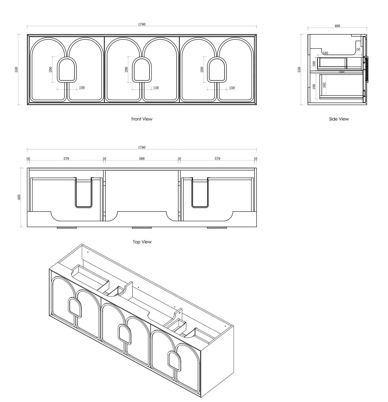 Laguna Mark II 1800mm Woodland Oak Wall Hung Vanity