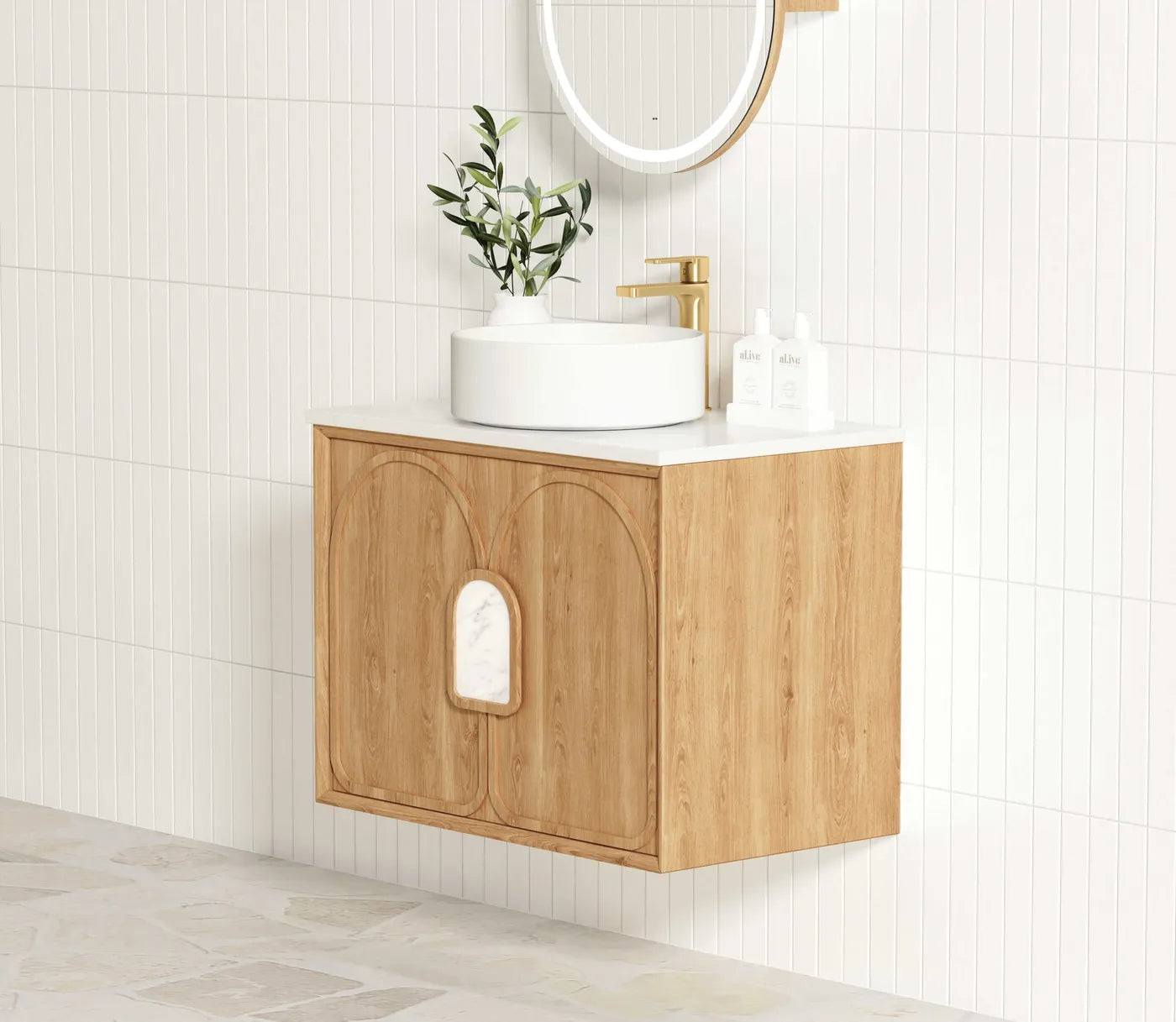 Laguna Mark II 600mm Woodland Oak Wall Hung Vanity