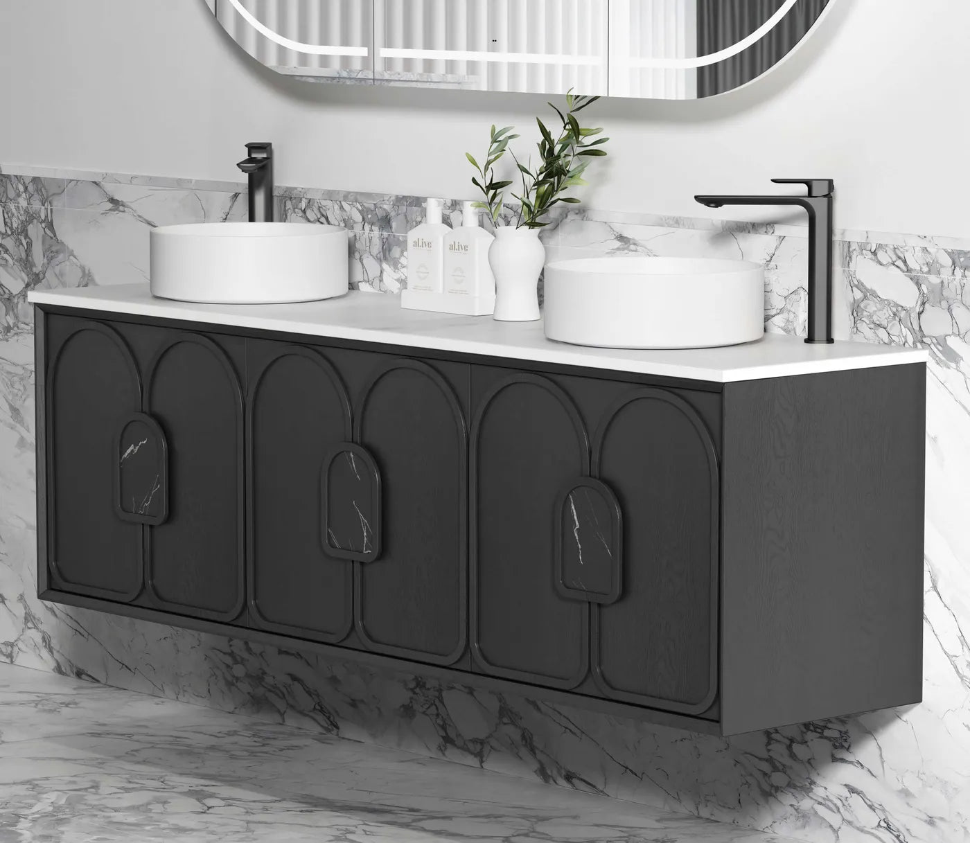 Laguna Mark II 1800mm Black Oak Wall Hung Vanity