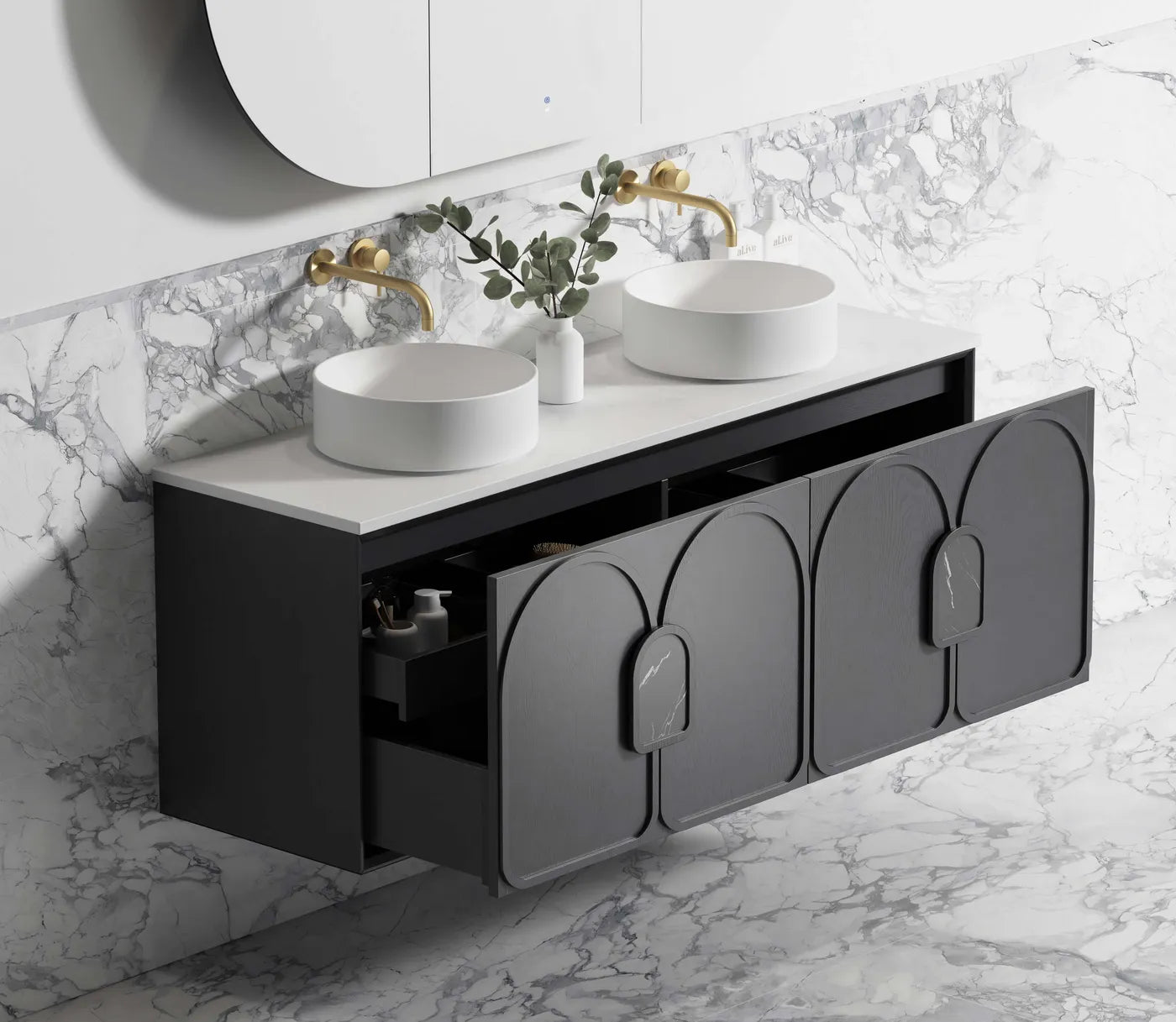 Laguna Mark II 1500mm Black Oak Wall Hung Vanity