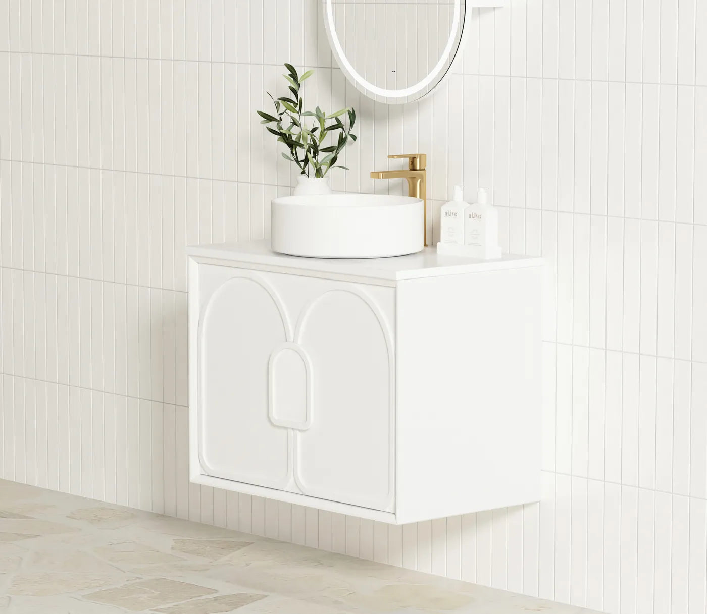 Laguna Mark II 600mm Matte White Wall Hung Vanity