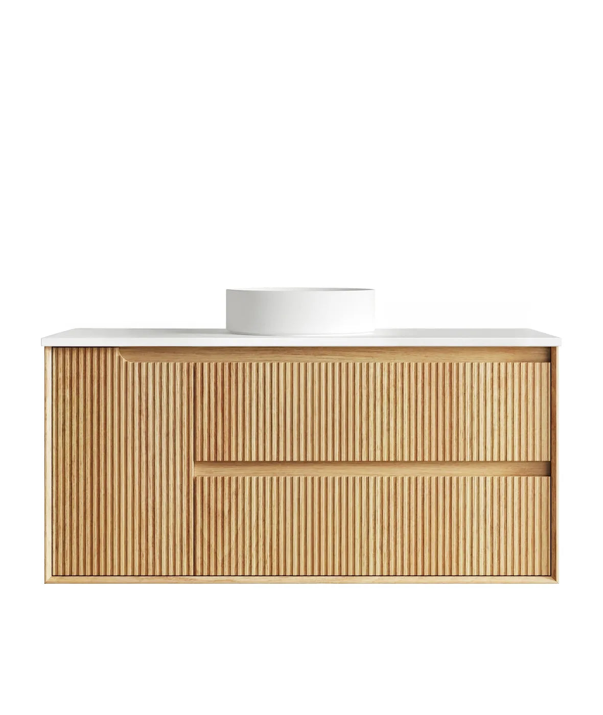Byron Fluted 1200mm Woodland Oak Wall Hung Vanity