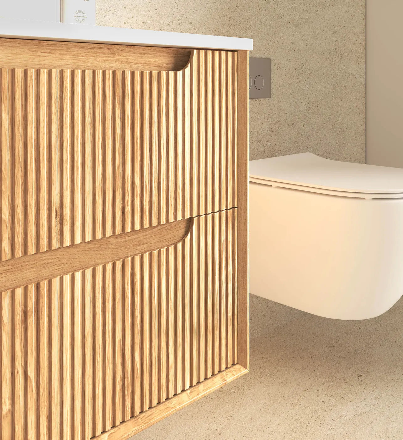 Byron Fluted 1800mm Woodland Oak Wall Hung Vanity