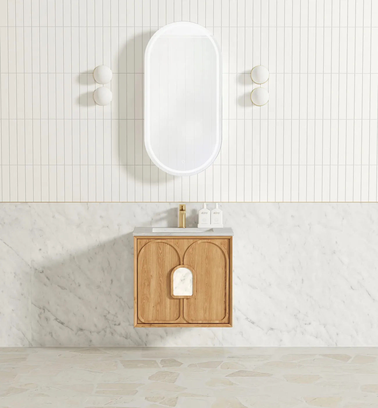 Laguna Mark II 600mm Woodland Oak Wall Hung Vanity