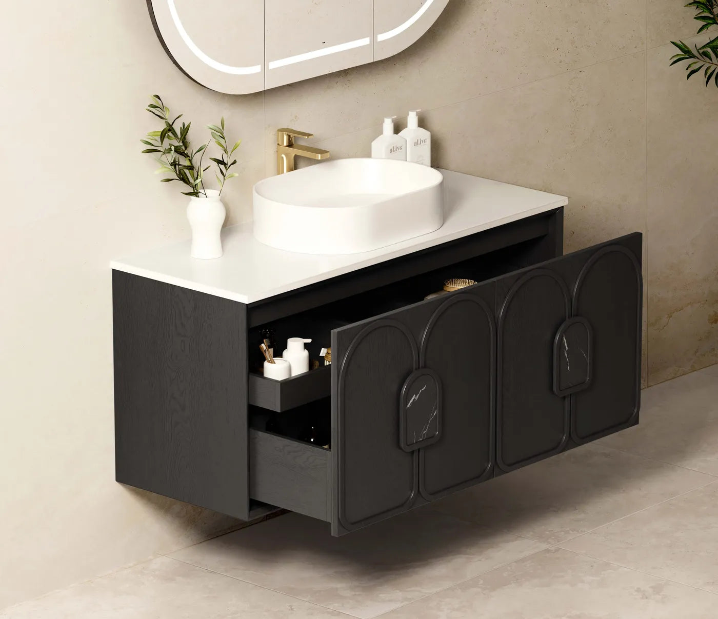 Laguna Mark II 1200mm Black Oak Wall Hung Vanity