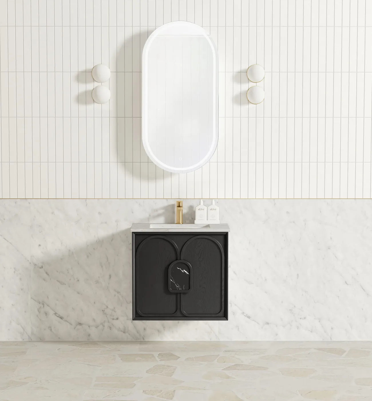 Laguna Mark II 600mm Black Oak Wall Hung Vanity