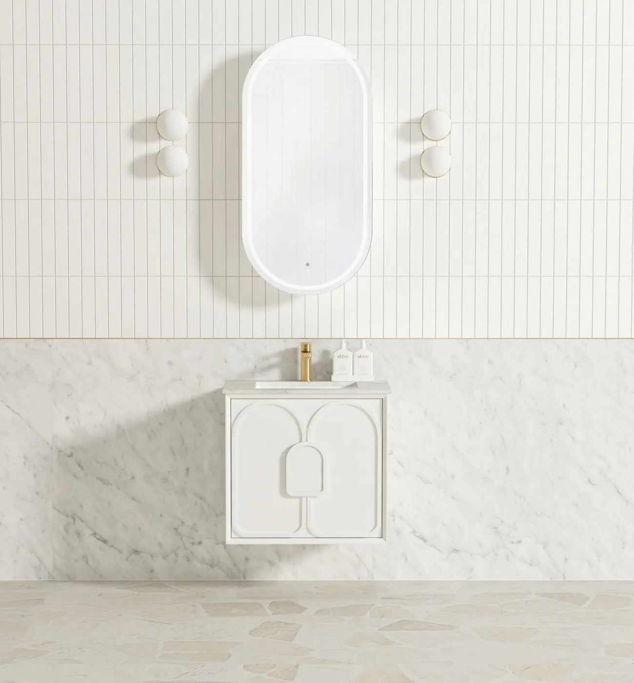 Laguna Mark II 600mm Matte White Wall Hung Vanity