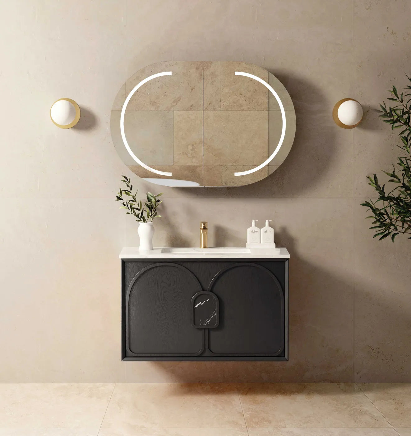 Laguna Mark II 900mm Black Oak Wall Hung Vanity