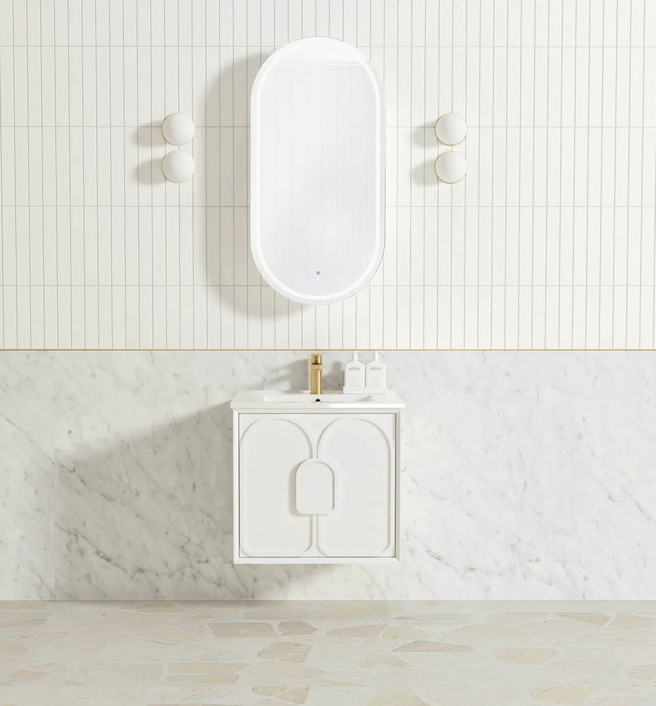 Laguna Mark II 600mm Matte White Wall Hung Vanity