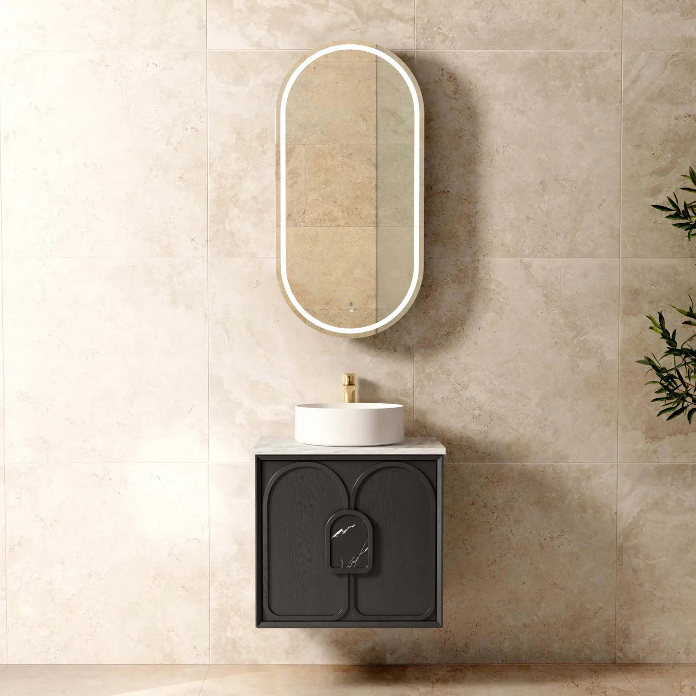 Laguna Mark II 600mm Black Oak Wall Hung Vanity