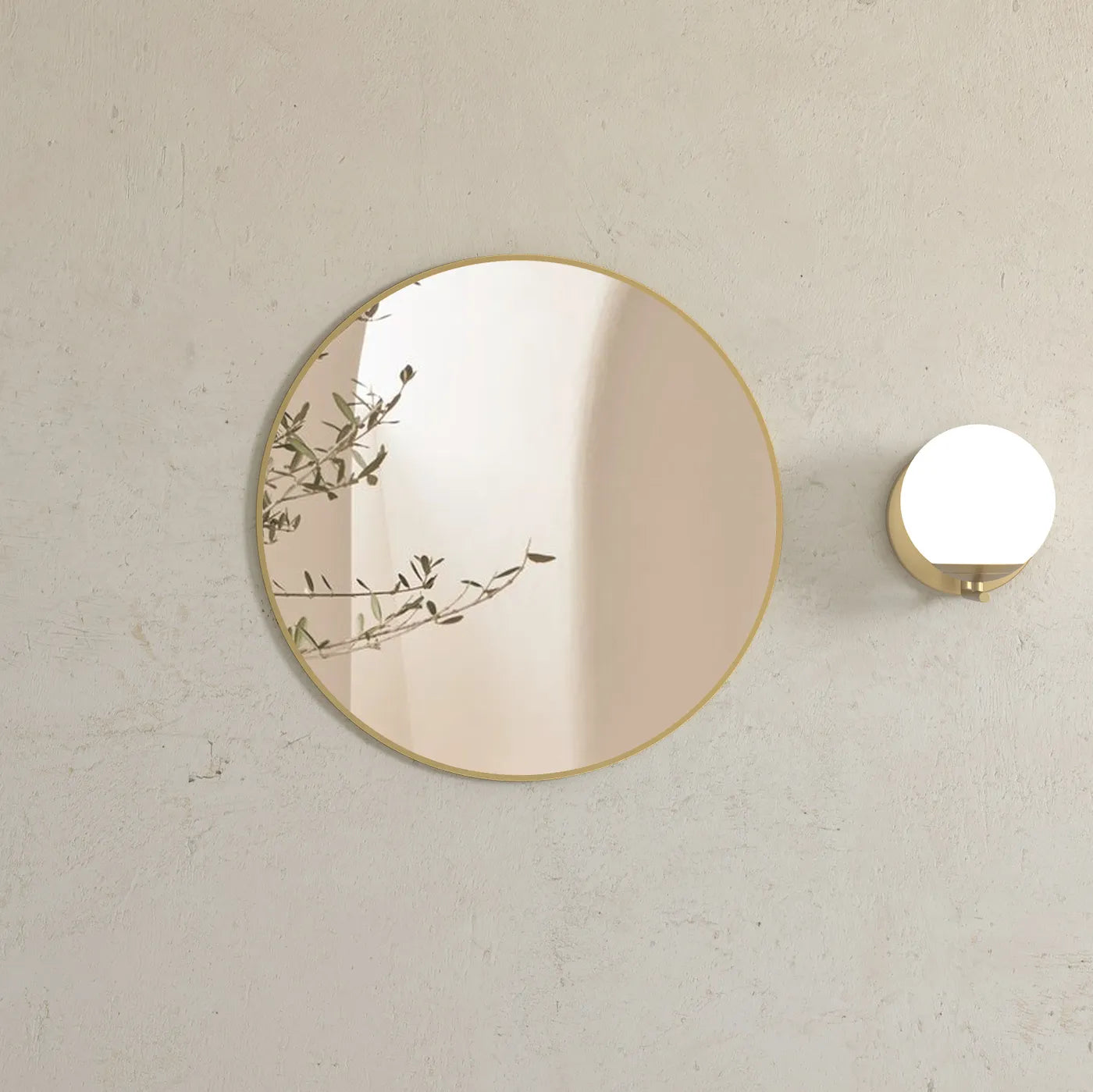 London 700mm Gold Metal Frame Tuffi Mirror