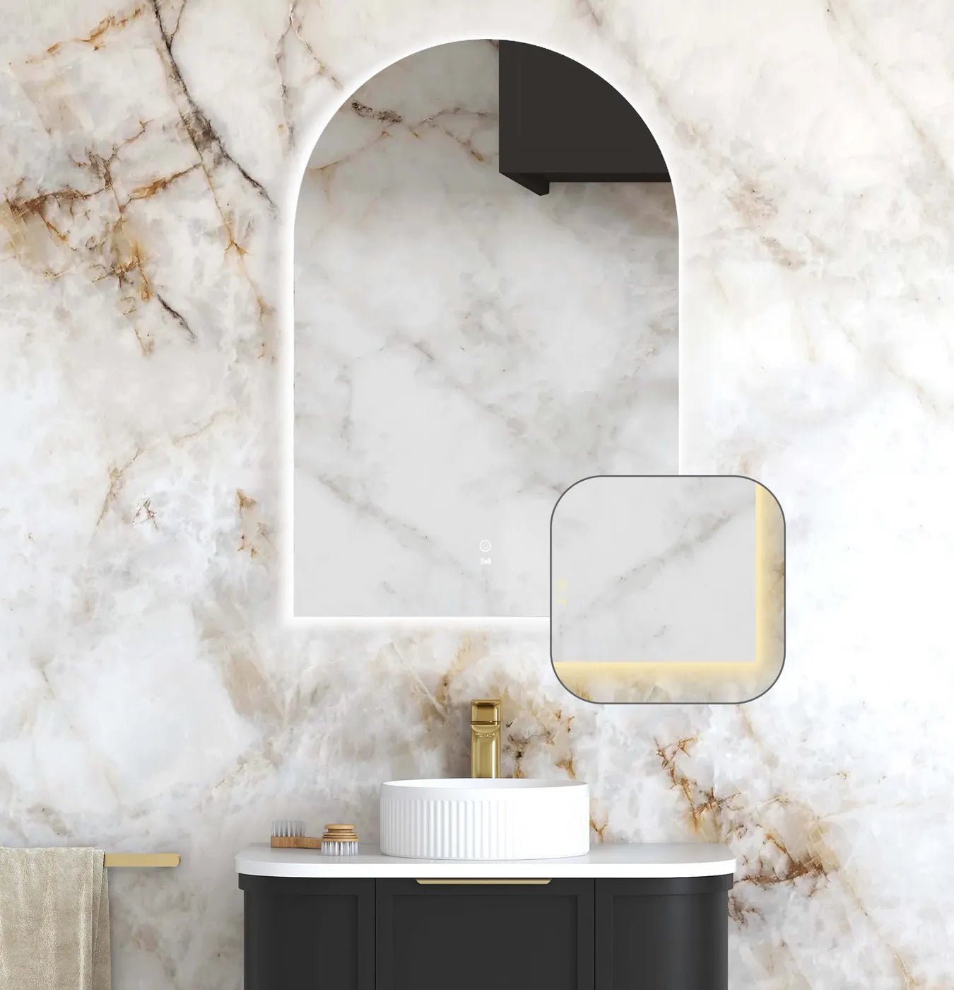 LED Archie 900(H)x600(W) Frameless Tuffi Mirror