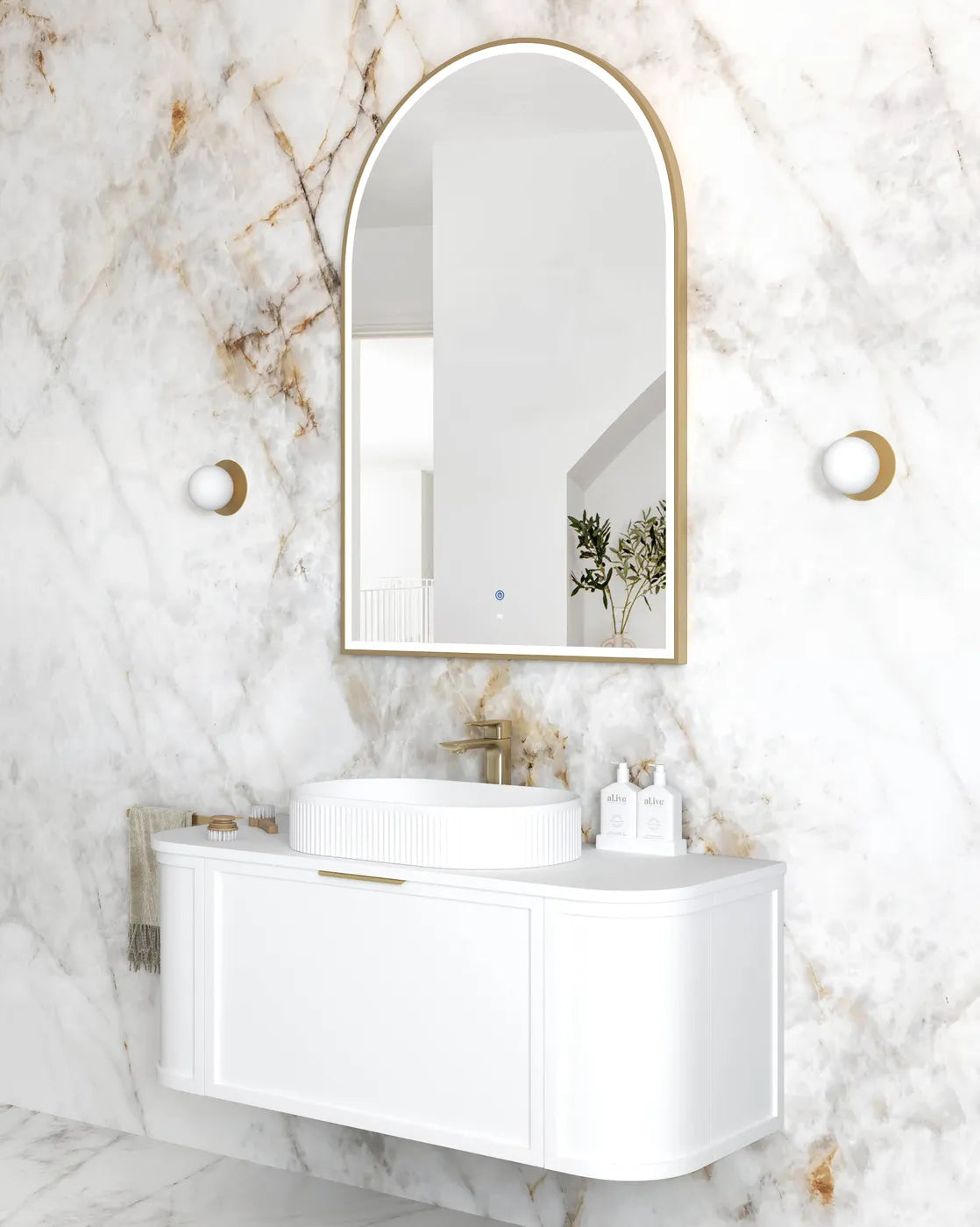 LED Archie 1200(H)x800(W) Gold Metal Frame Mirror