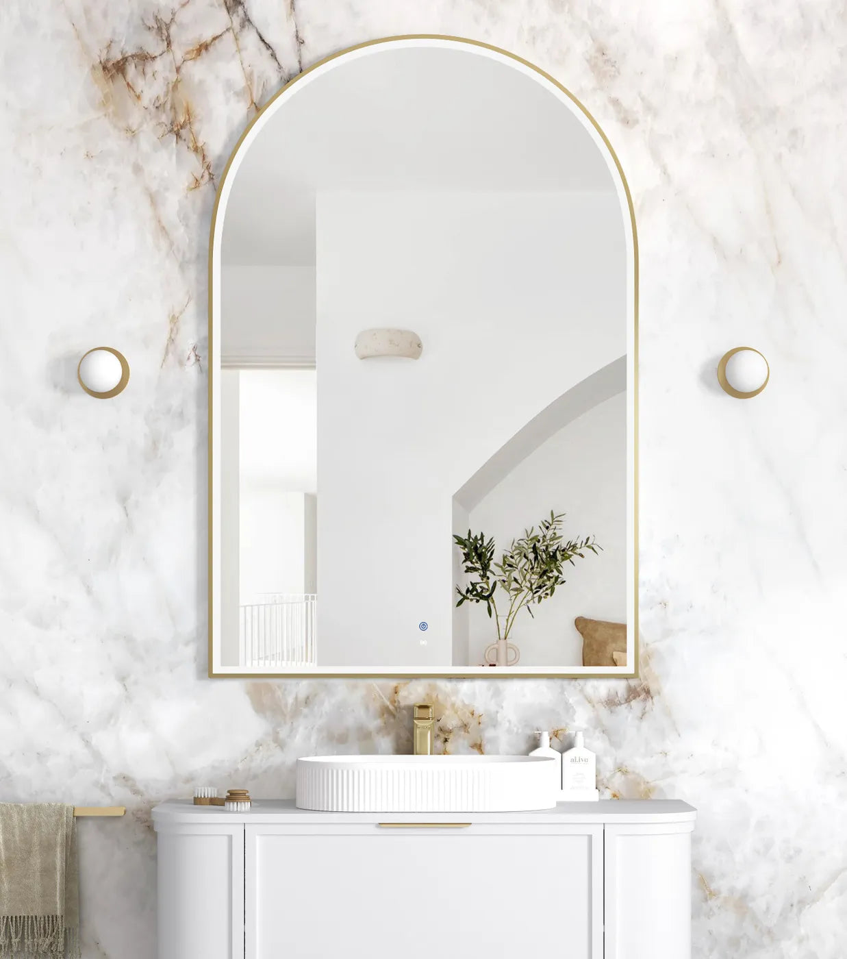 LED Archie 1500(H)x1000(W) Gold Metal Frame Mirror