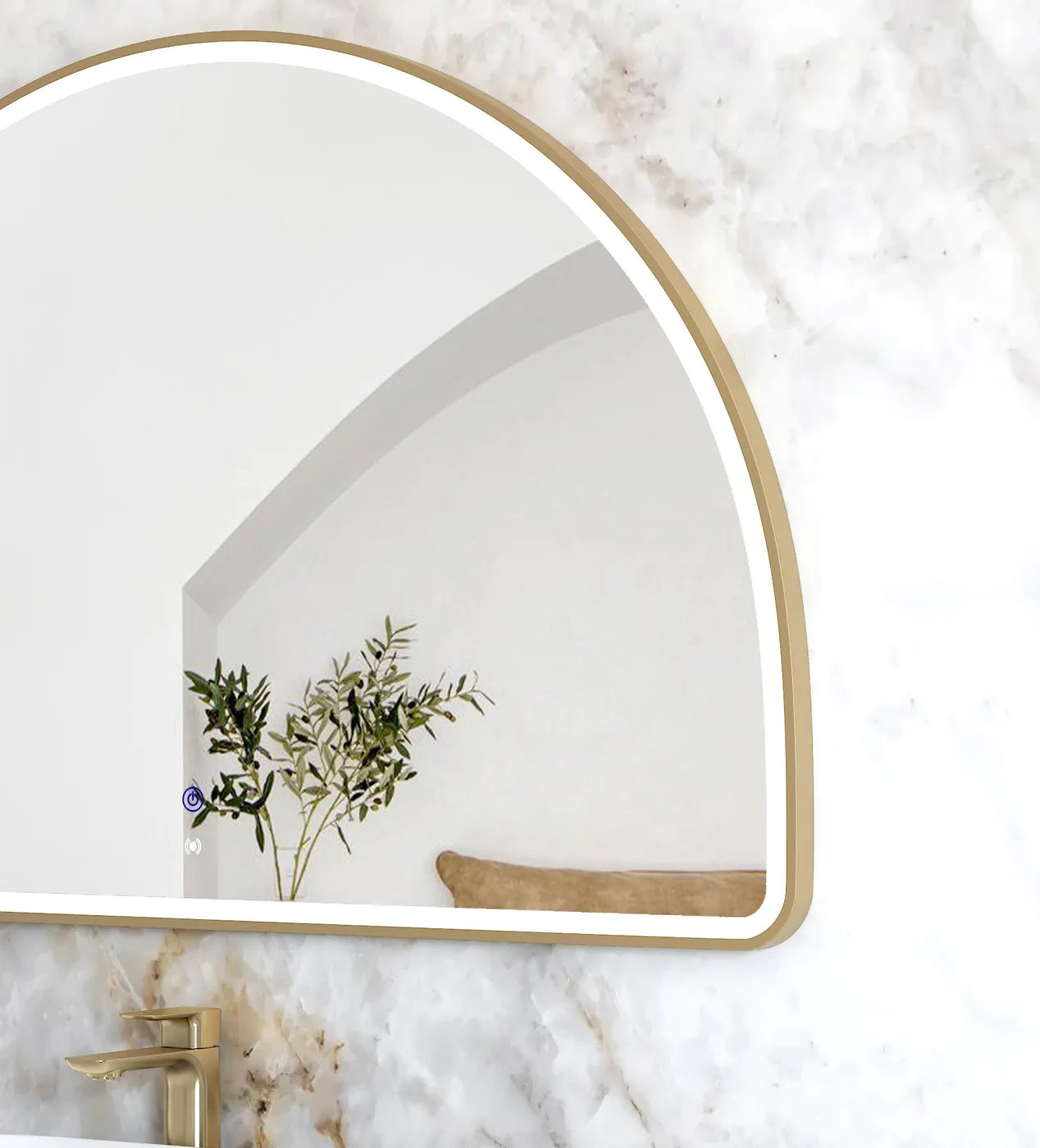 LED Moonlight Archie 800(H)x1200(W) Gold Metal Frame Mirror