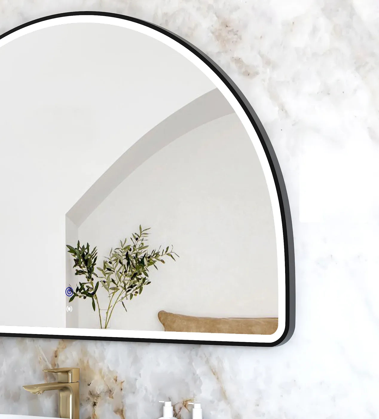 LED Moonlight Archie 1000(H)x1500(W) Black Metal Frame Mirror
