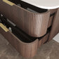 Havana Fluted 750mm Sable Walnut Wall Hung Curve Vanity