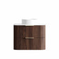 Havana Fluted 750mm Sable Walnut Wall Hung Curve Vanity