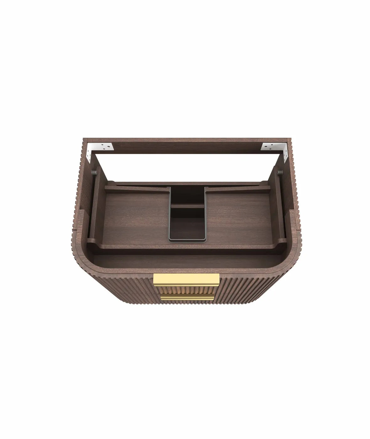 Havana Fluted 750mm Sable Walnut Wall Hung Curve Vanity