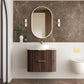 Havana Fluted 750mm Sable Walnut Wall Hung Curve Vanity