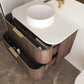 Havana Fluted 750mm Sable Walnut Wall Hung Curve Vanity