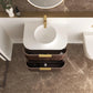 Havana Fluted 750mm Sable Walnut Wall Hung Curve Vanity