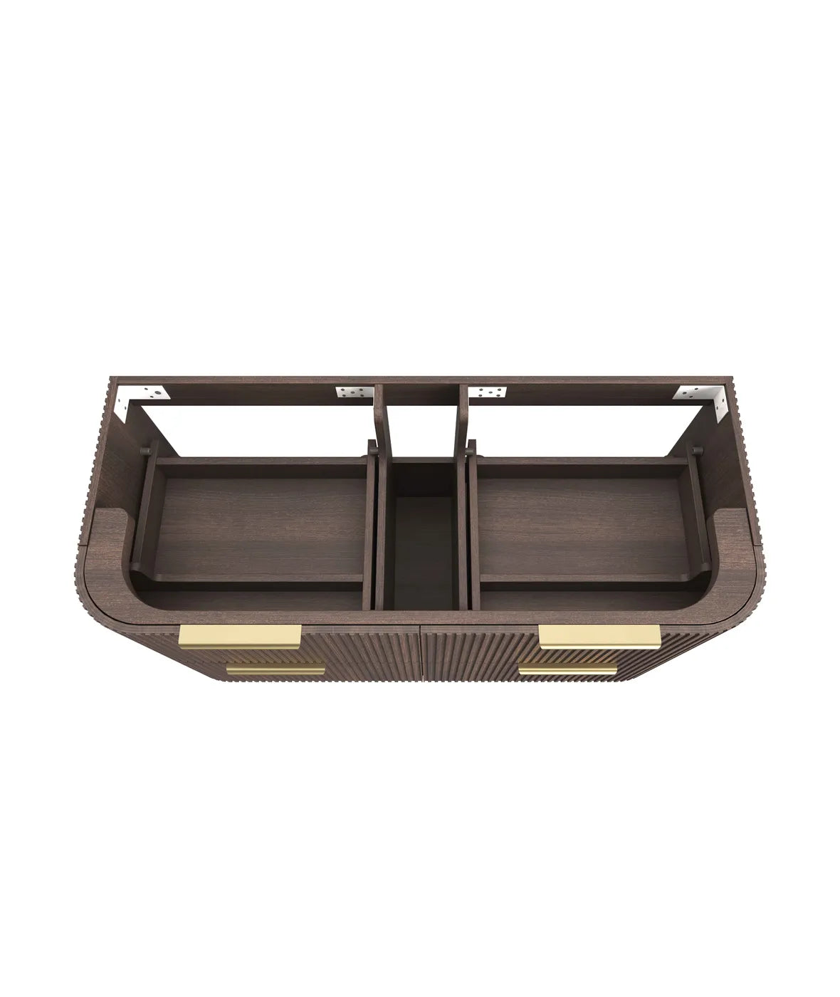 Havana Fluted 1200mm Sable Walnut Wall Hung Curve Vanity