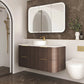 Havana Fluted 1200mm Sable Walnut Wall Hung Curve Vanity