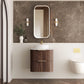 Havana Fluted 600mm Sable Walnut Wall Hung Curve Vanity
