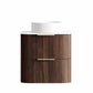 Havana Fluted 600mm Sable Walnut Wall Hung Curve Vanity