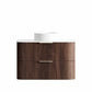 Havana Fluted 900mm Sable Walnut Wall Hung Curve Vanity