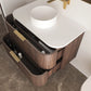Havana Fluted 900mm Sable Walnut Wall Hung Curve Vanity