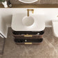 Havana Fluted 900mm Sable Walnut Wall Hung Curve Vanity