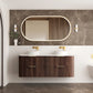 Havana Fluted 1500mm Sable Walnut Wall Hung Curve Vanity