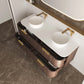 Havana Fluted 1500mm Sable Walnut Wall Hung Curve Vanity