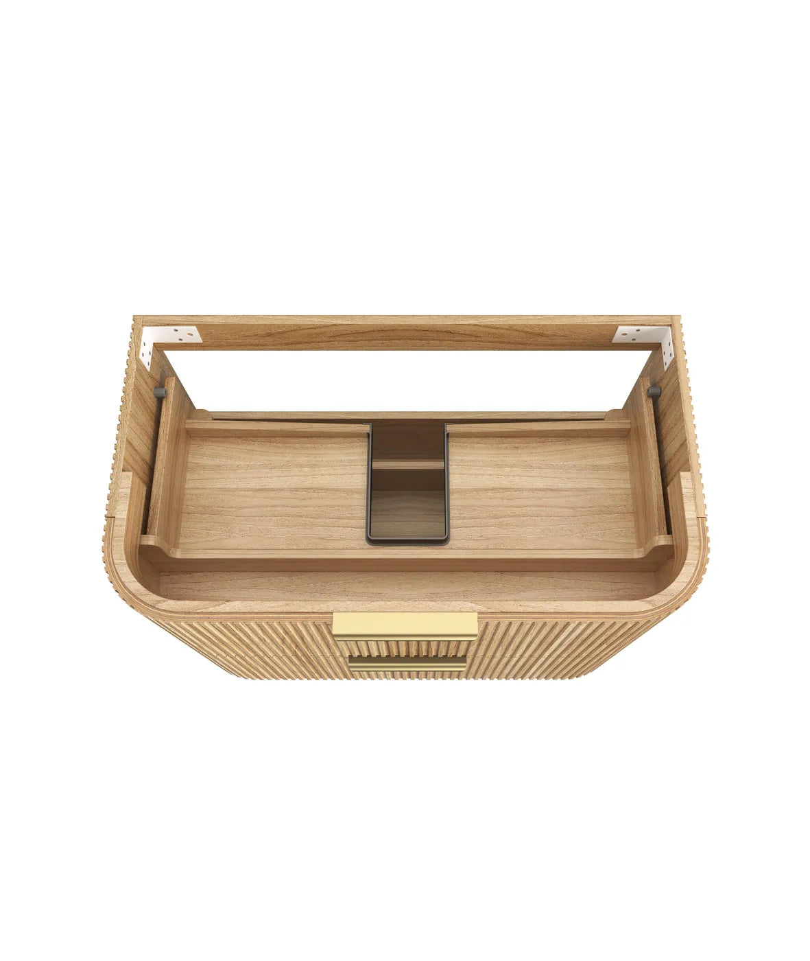 Havana Fluted 900mm Woodland Oak Wall Hung Curve Vanity