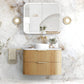 Havana Fluted 900mm Woodland Oak Wall Hung Curve Vanity