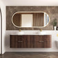 Havana Fluted 1800mm Sable Walnut Wall Hung Curve Vanity