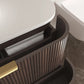 Havana Fluted 1800mm Sable Walnut Wall Hung Curve Vanity