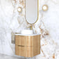 Havana Fluted 600mm Woodland Oak Wall Hung Curve Vanity