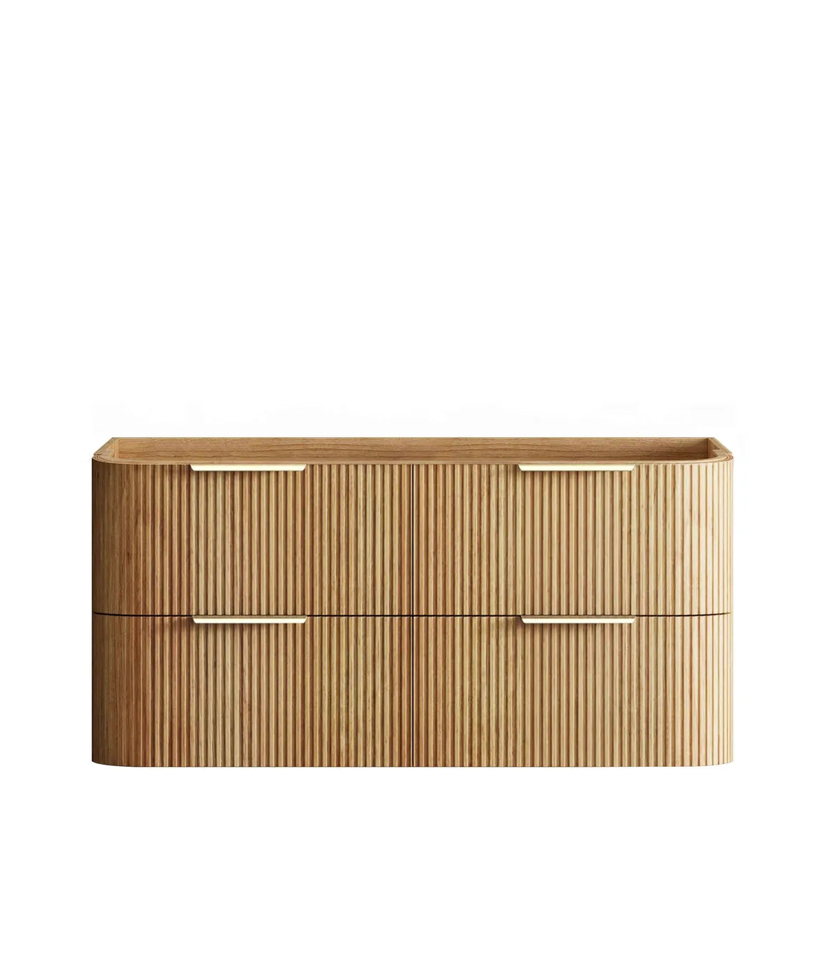 Havana Fluted 1200mm Woodland Oak Wall Hung Curve Vanity
