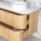 Havana Fluted 1800mm Woodland Oak Wall Hung Curve Vanity